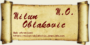 Milun Oblaković vizit kartica